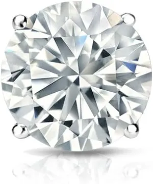 Diamond Wish 18k Gold Round SINGLE Diamond Stud Earring (0.08cttw, Good, I1-I2) 4-Prong Basket, Screw-Back