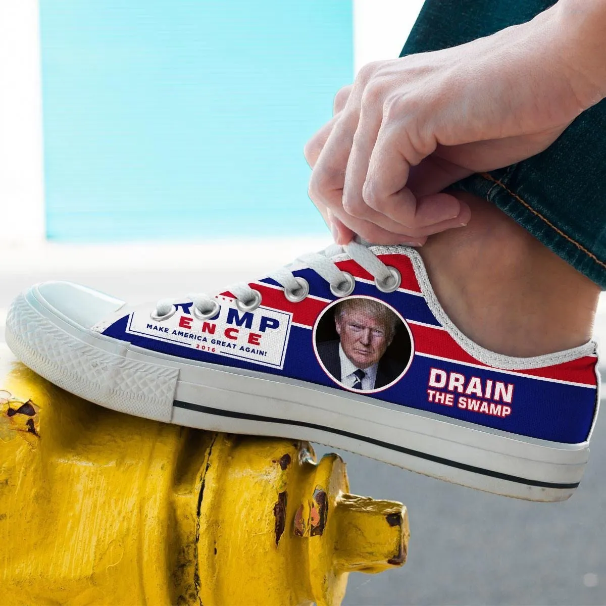drain the swamp mens low cut sneakers cut