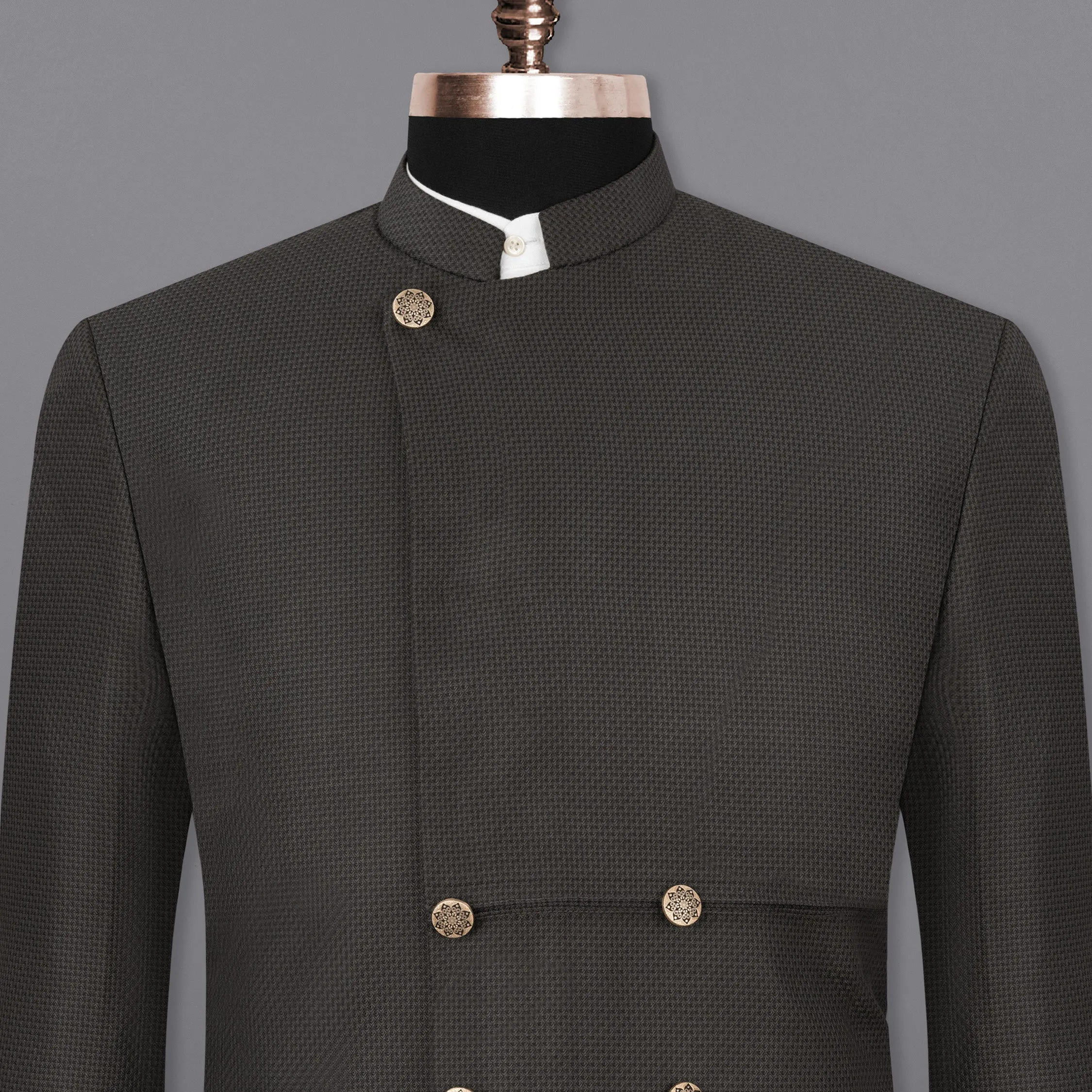 Dune Brown Designer Bandhgala Blazer