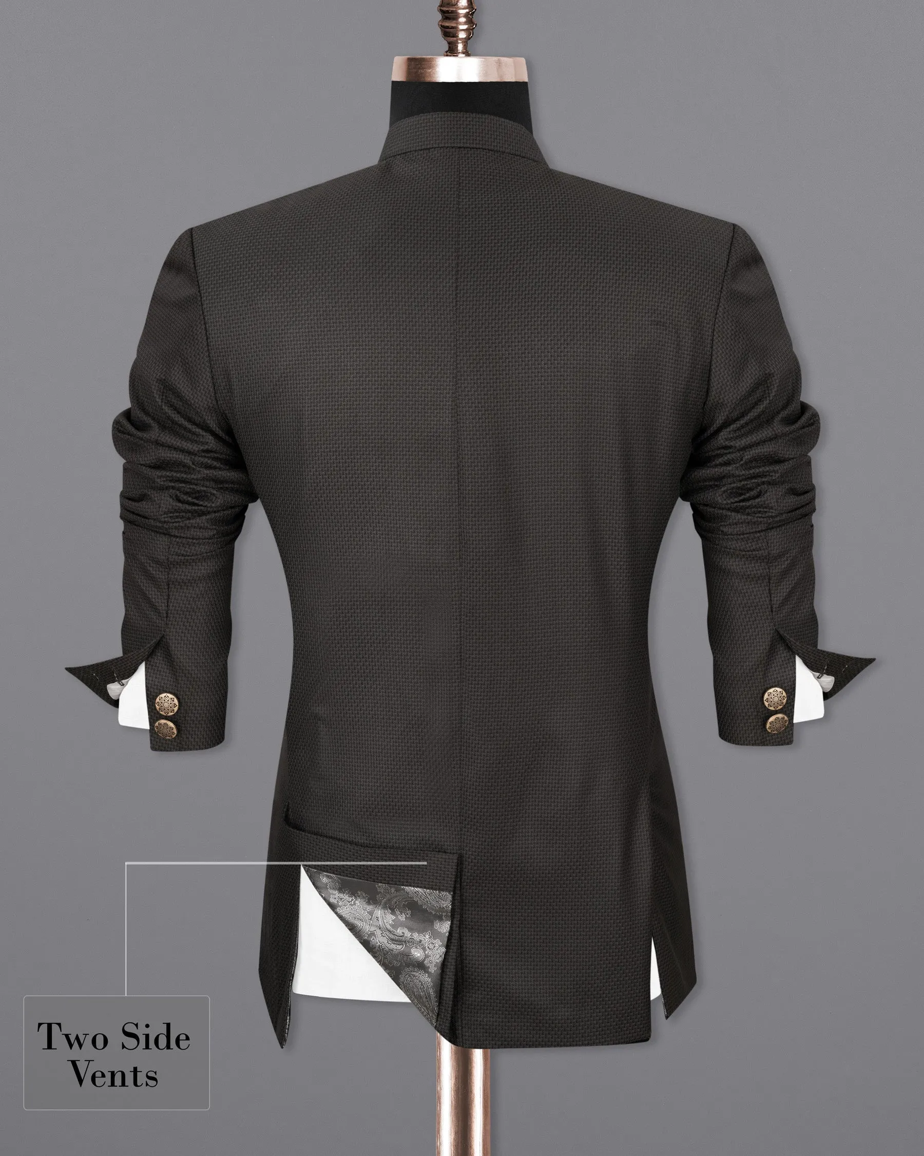 Dune Brown Designer Bandhgala Blazer