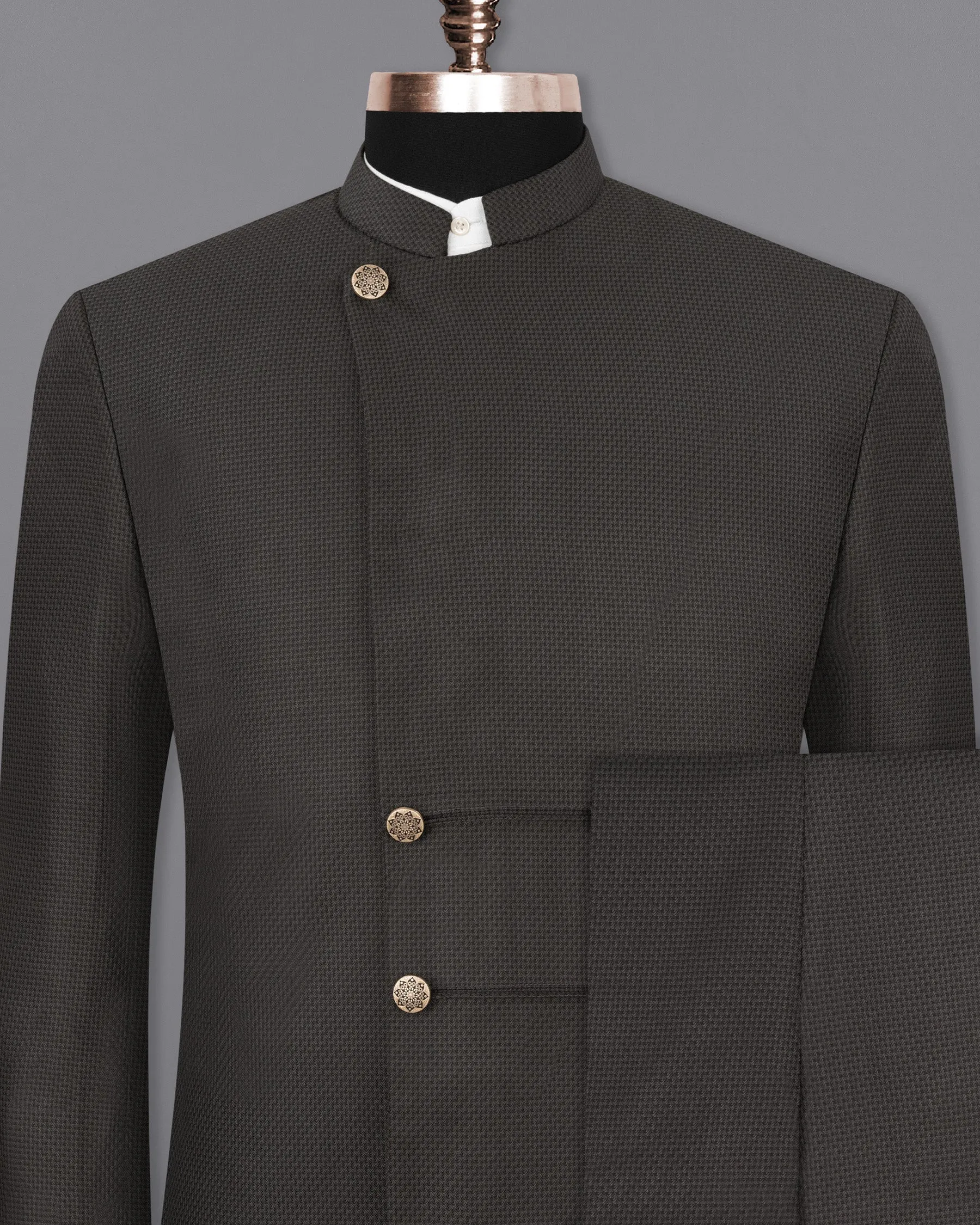 Dune Brown Designer Bandhgala Suit
