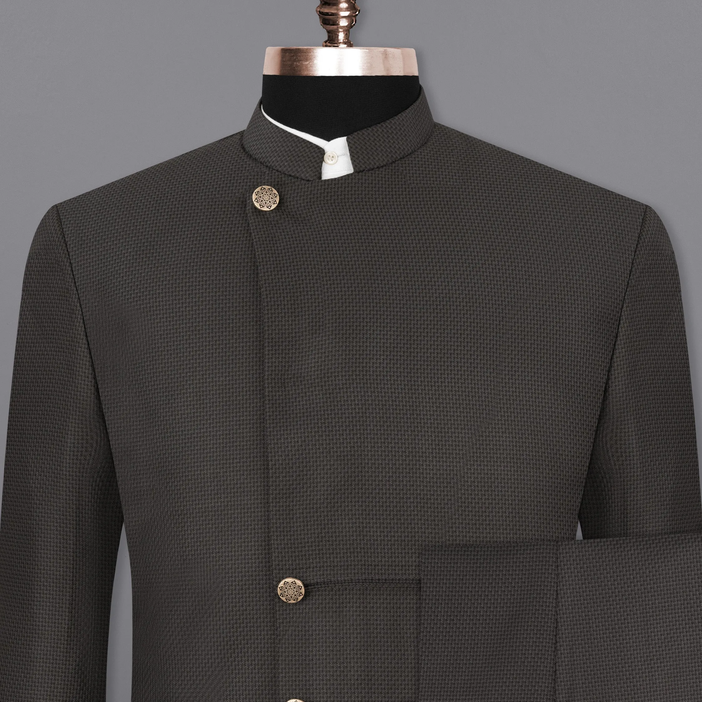 Dune Brown Designer Bandhgala Suit