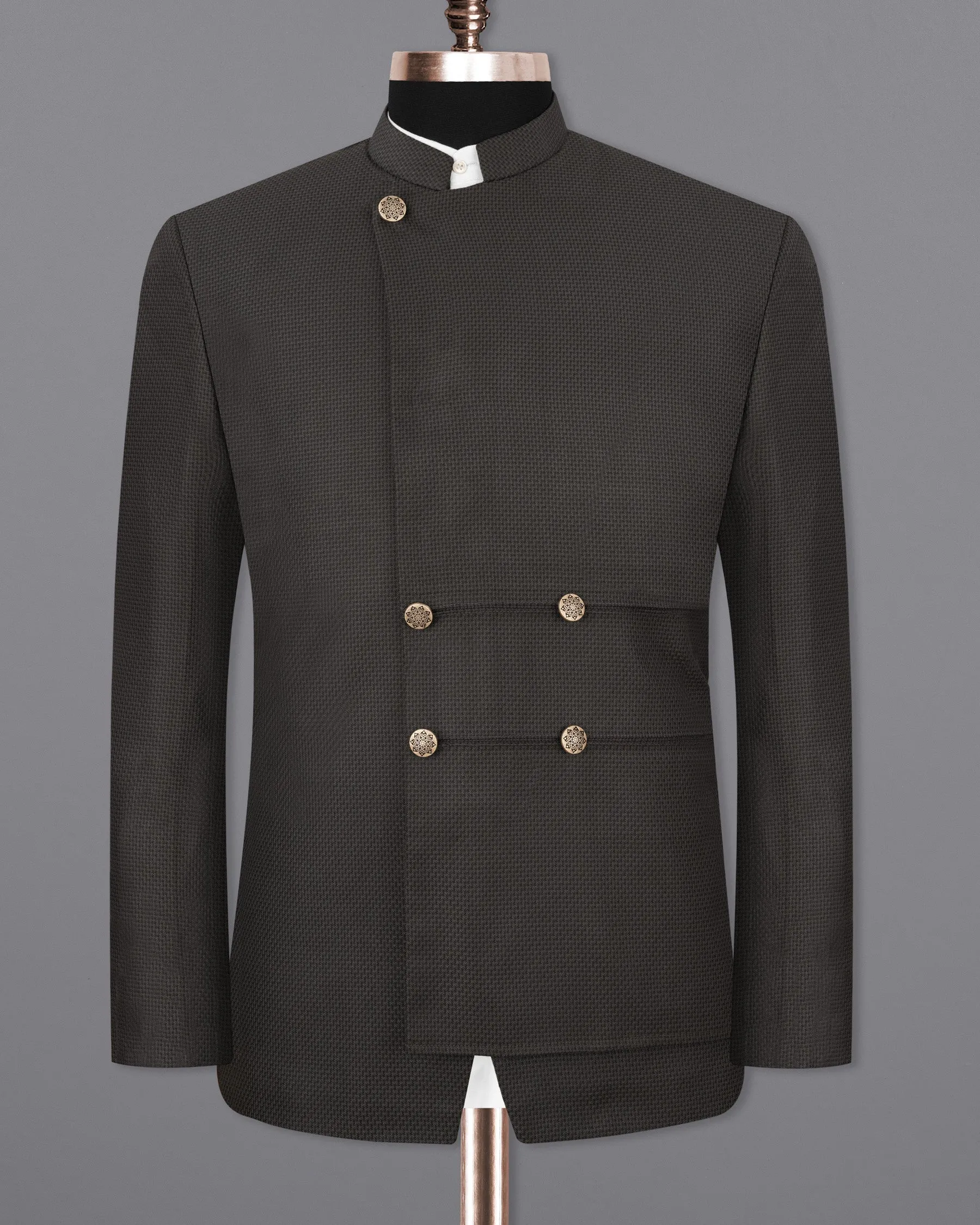 Dune Brown Designer Bandhgala Suit