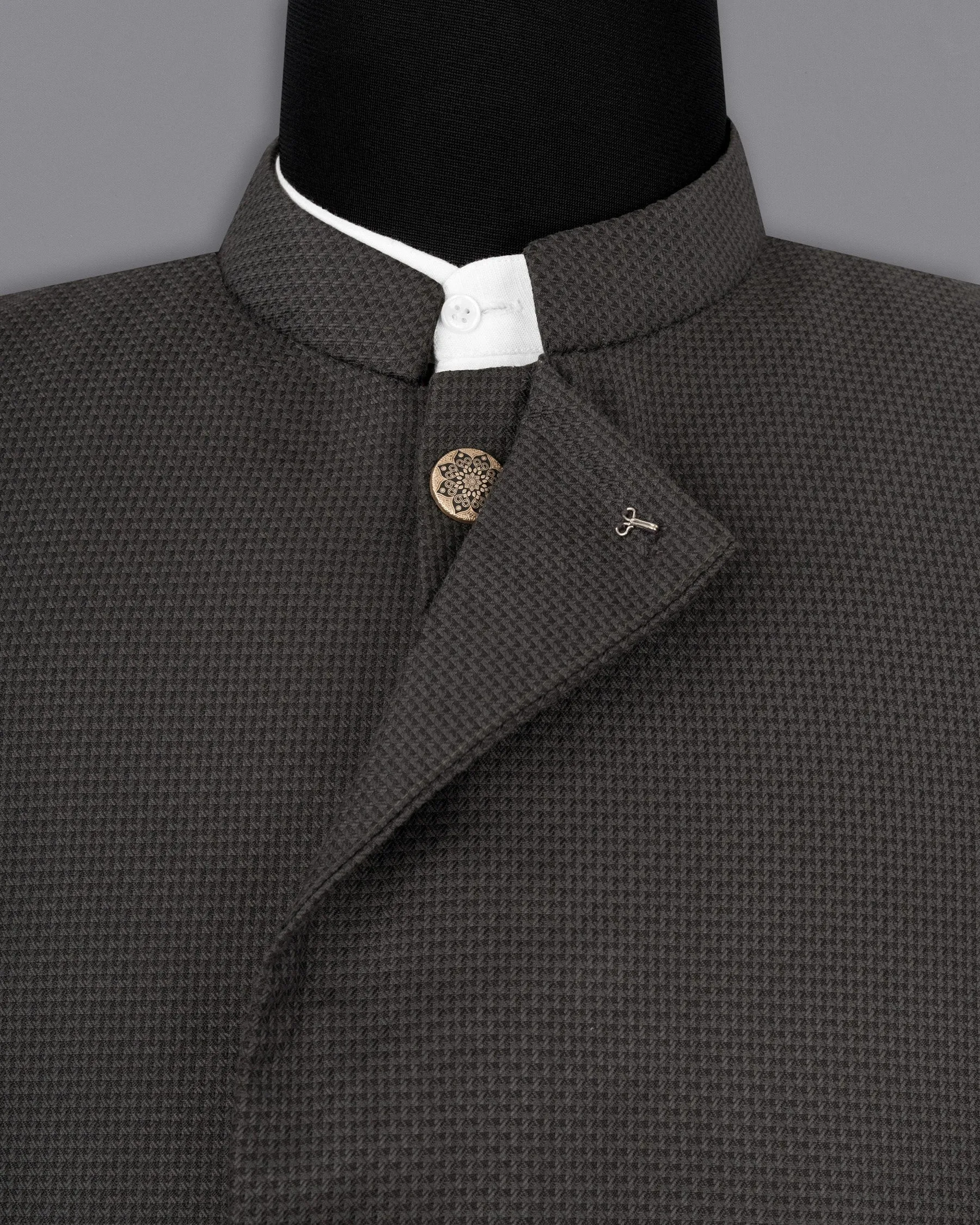 Dune Brown Designer Bandhgala Suit