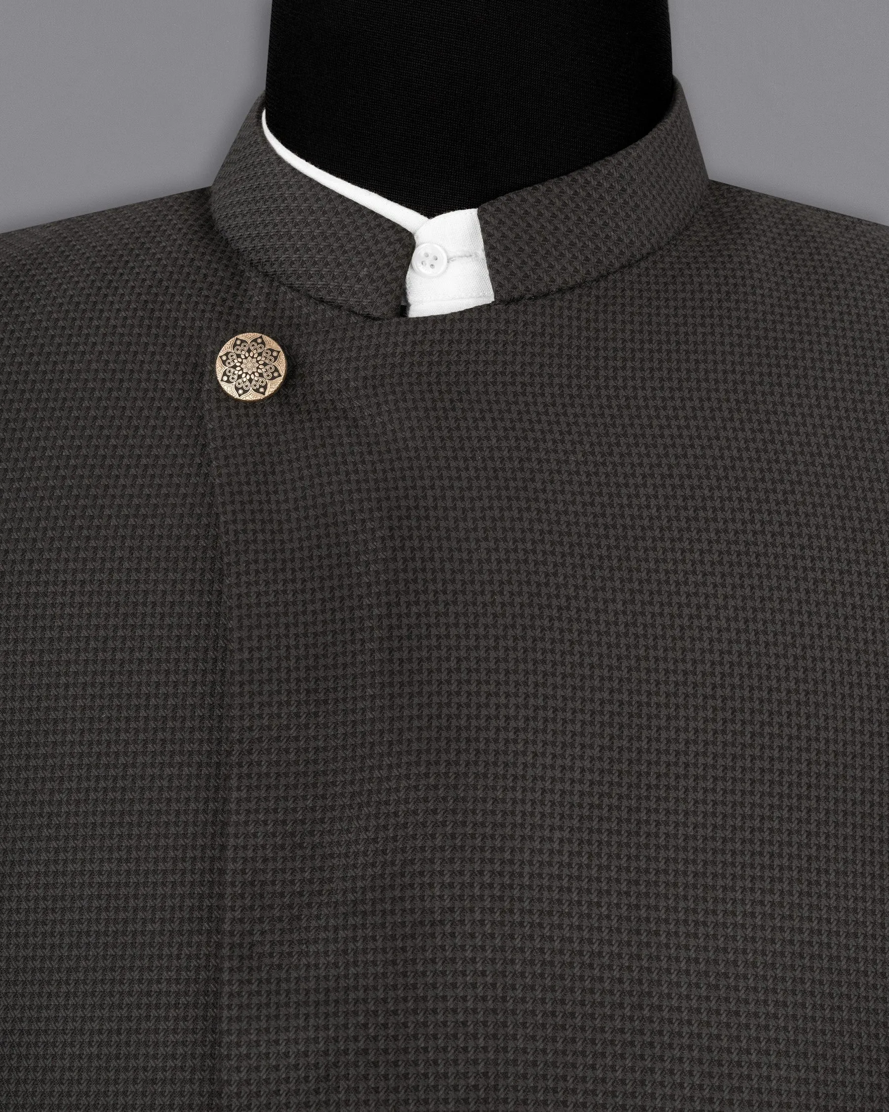 Dune Brown Designer Bandhgala Suit