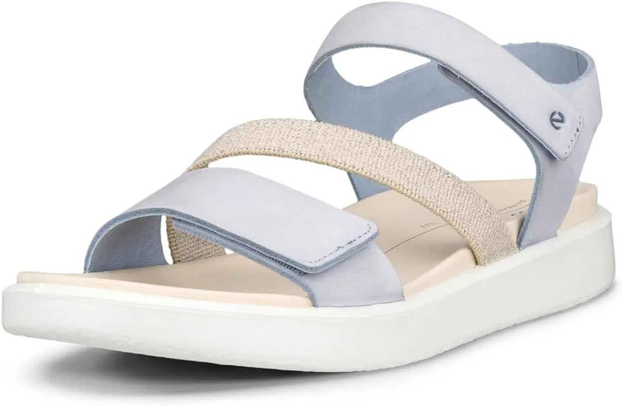 ECCO Women's Flowt 2 Band Sandal, Dusty Blue Nubuck, 9-9.5