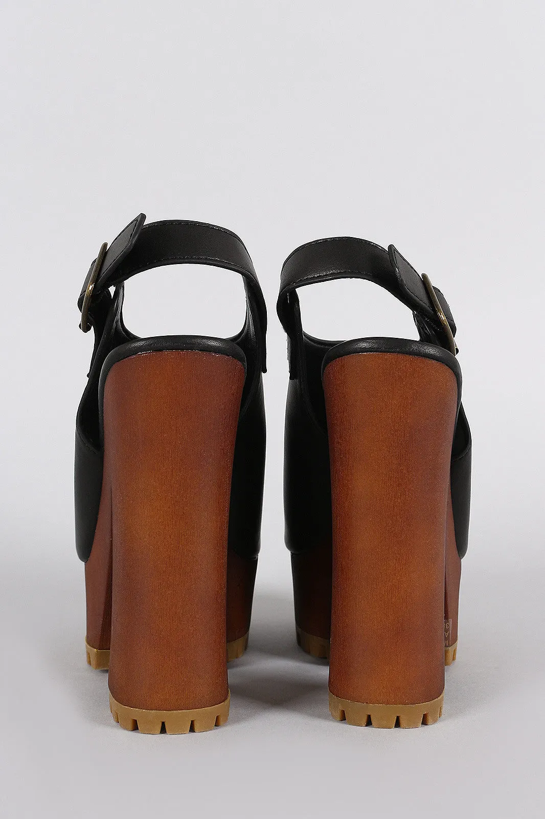 Expert assistance Bamboo Lug Chunky Mule Toe Platform Peep Unbeatable price Heel