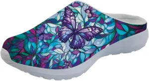 Forchrinse Hawaiian Palm Tree Men’s Women’s Mule Sneakers Open Back Clog Slippers Lightweight Breathable for Home Work Gym