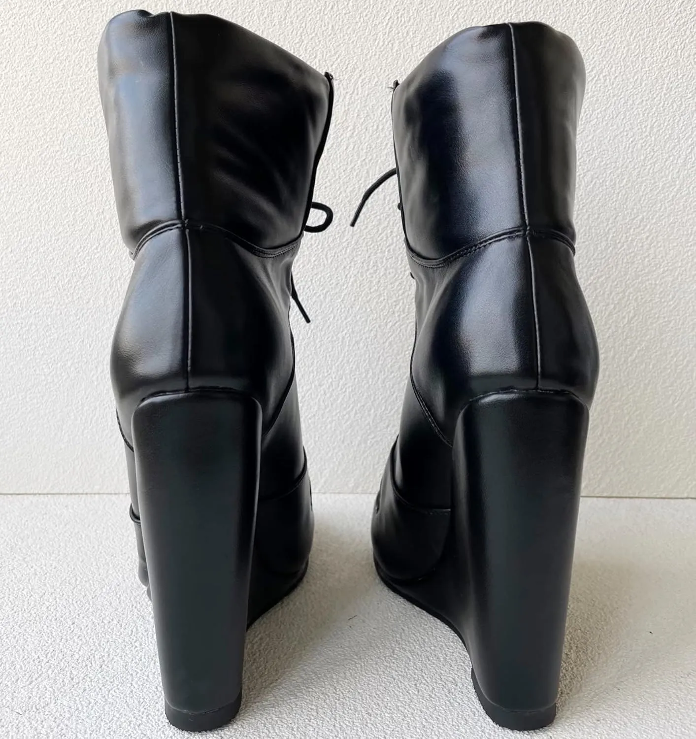 Frankie Hsu Wedge Sport Basketball High Heeled Ankle Boots, Casual Black Classic Sneaker Bootie, Big Size Fashion Designer Shoes For Women Men