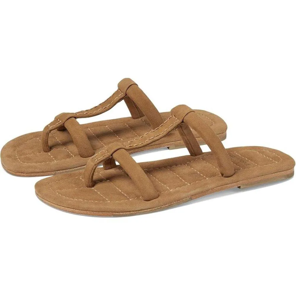 Free People Sandals Hadden Tan Leather Flats