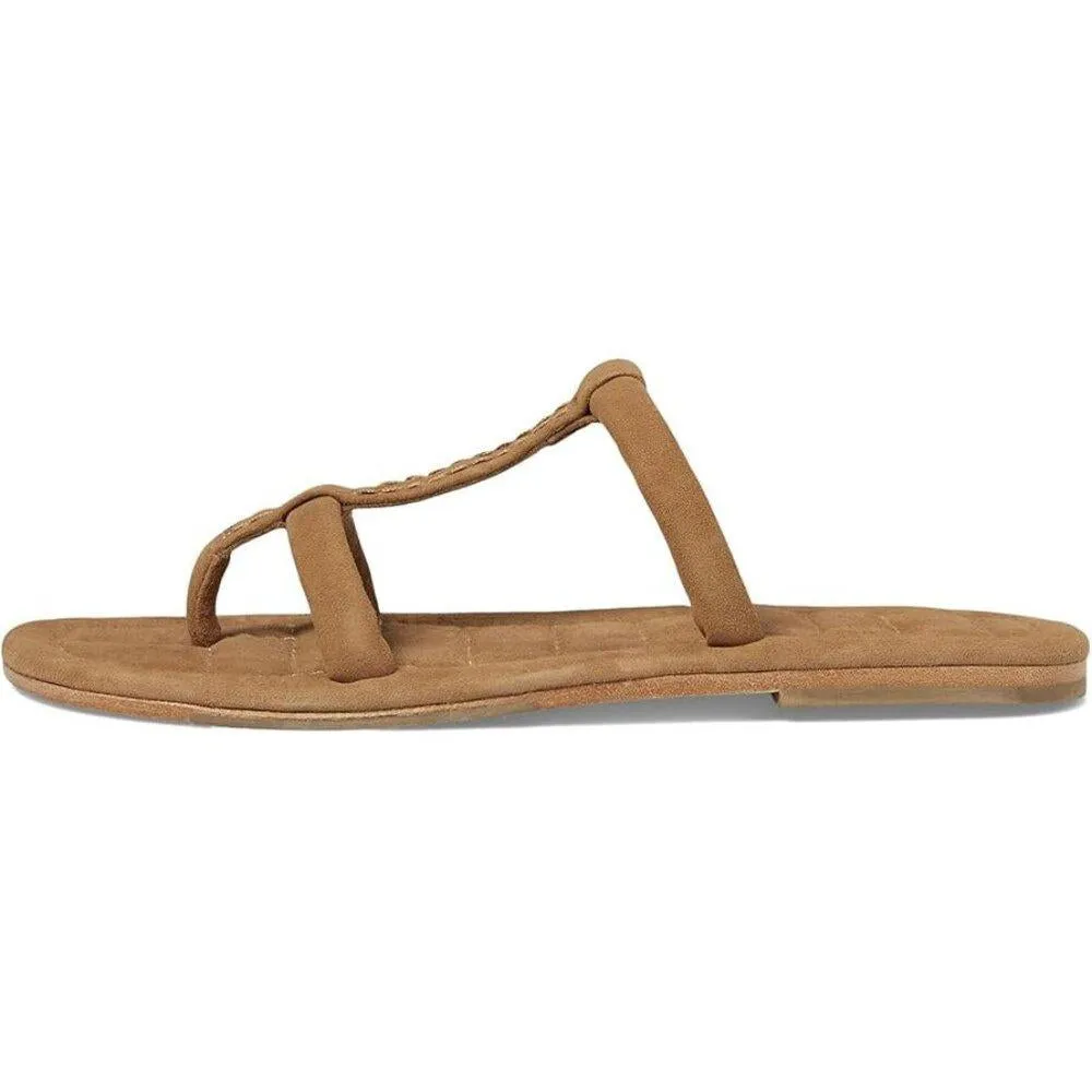 Free People Sandals Hadden Tan Leather Flats