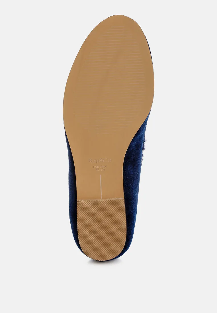 Fur Detail Velvet Loafers By RUW