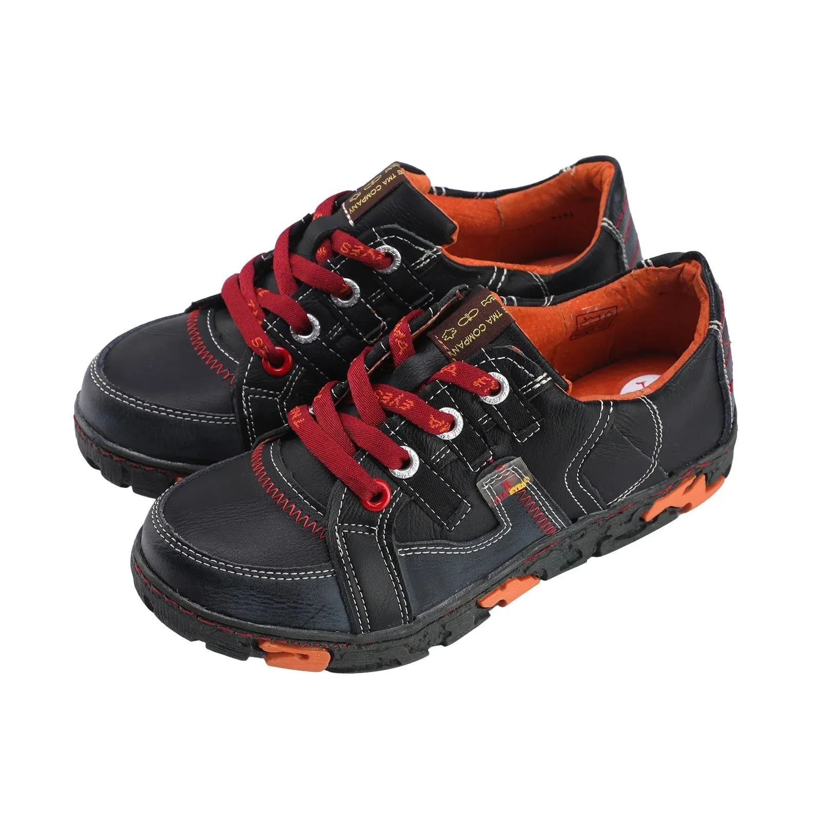 Genuine Leather Womens Flat Sneaker for Outdoor