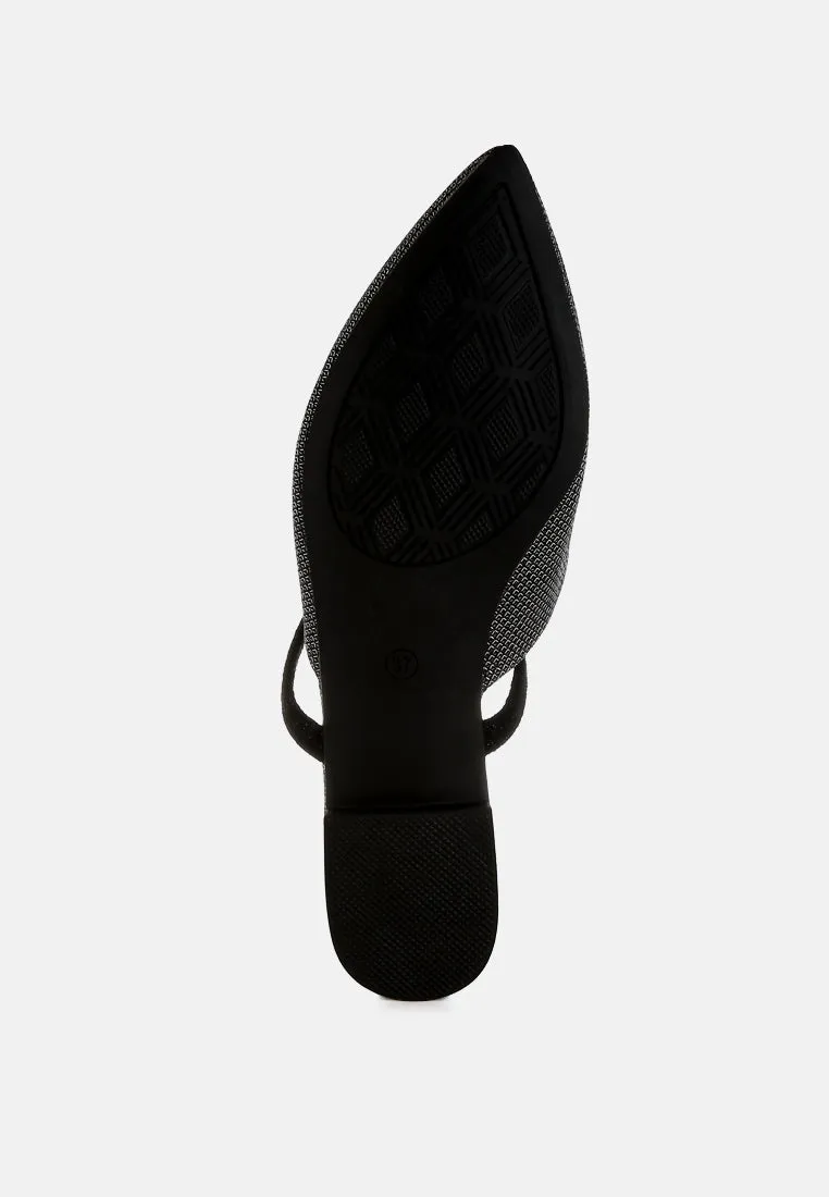 Glitter Faux Leather Flat Mules By MODE
