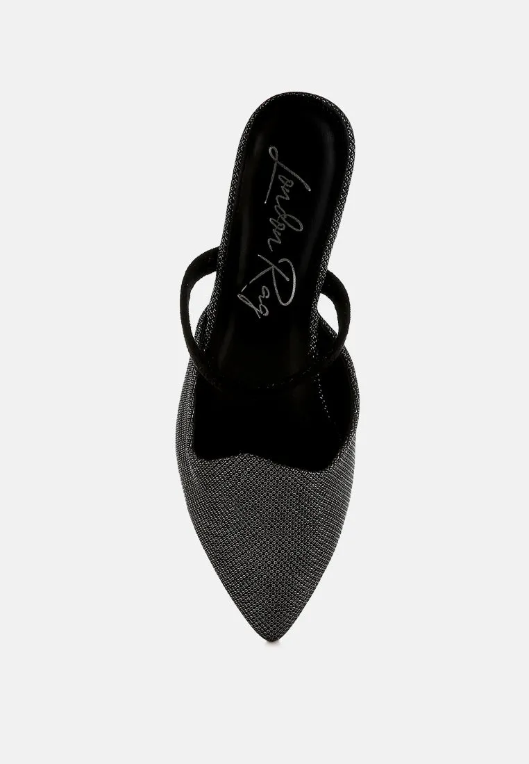 Glitter Faux Leather Flat Mules By MODE