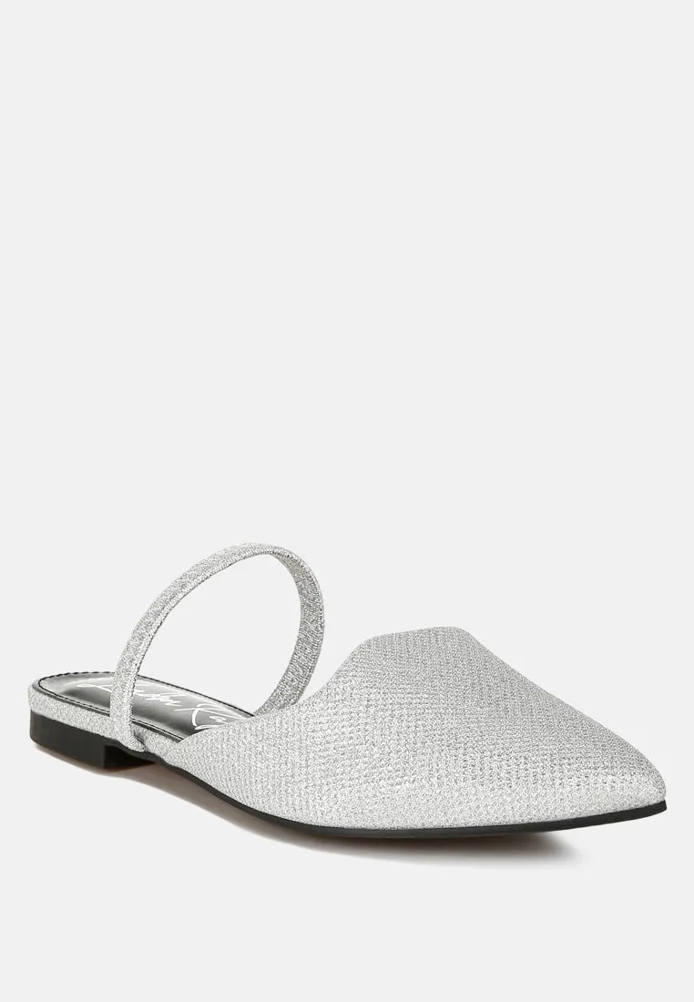 Glitter Faux Leather Flat Mules By MODE