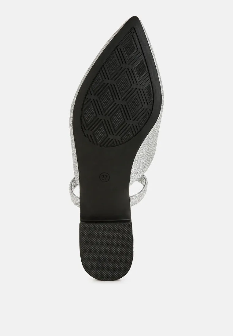 Glitter Faux Leather Flat Mules By MODE