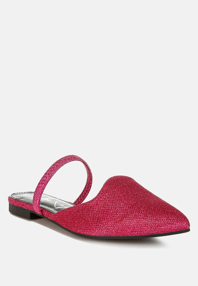 Glitter Faux Leather Flat Mules By MODE