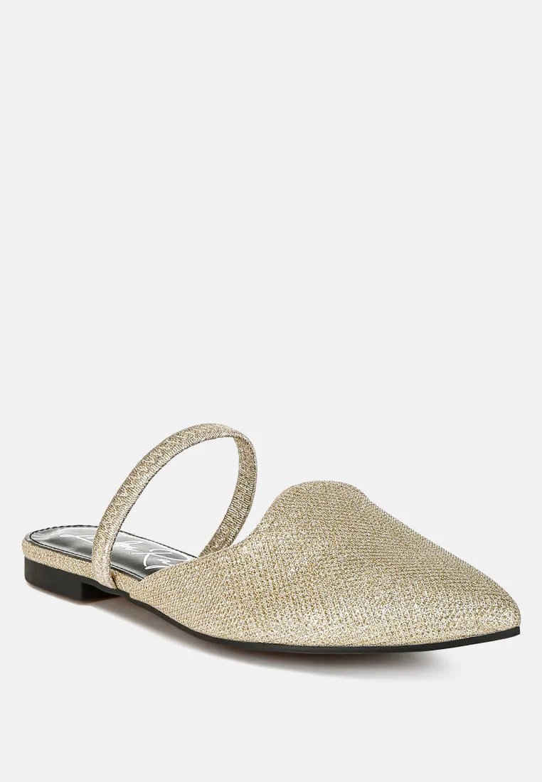 Glitter Faux Leather Flat Mules By MODE