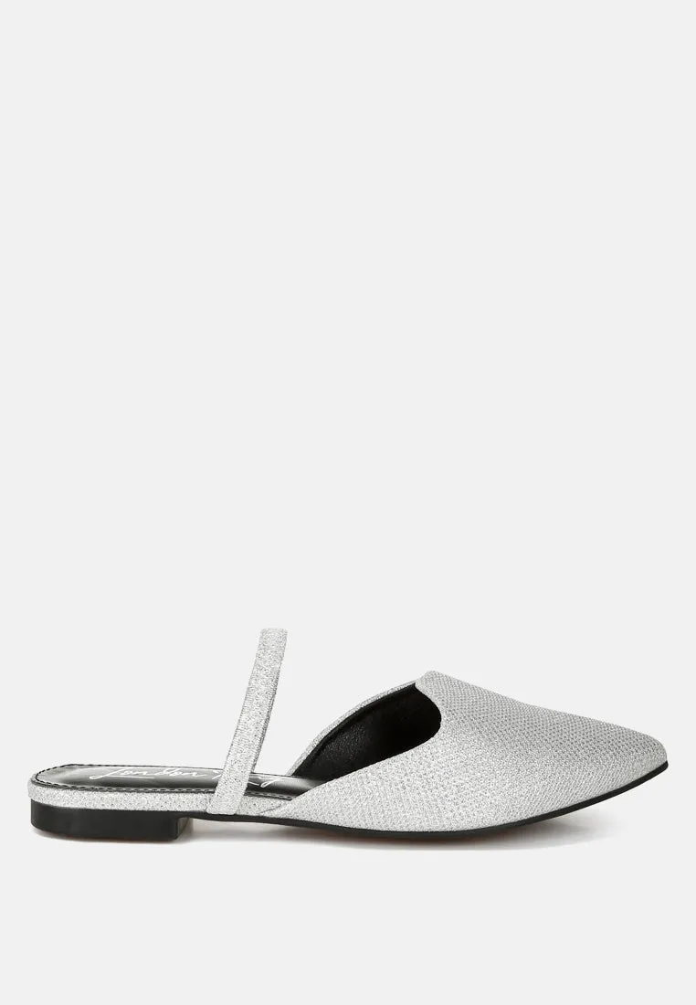 Glitter Faux Leather Flat Mules By MODE