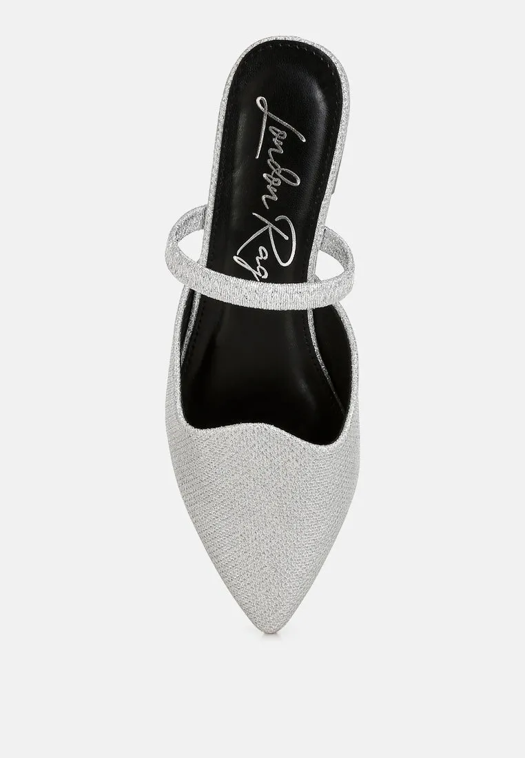 Glitter Faux Leather Flat Mules By MODE