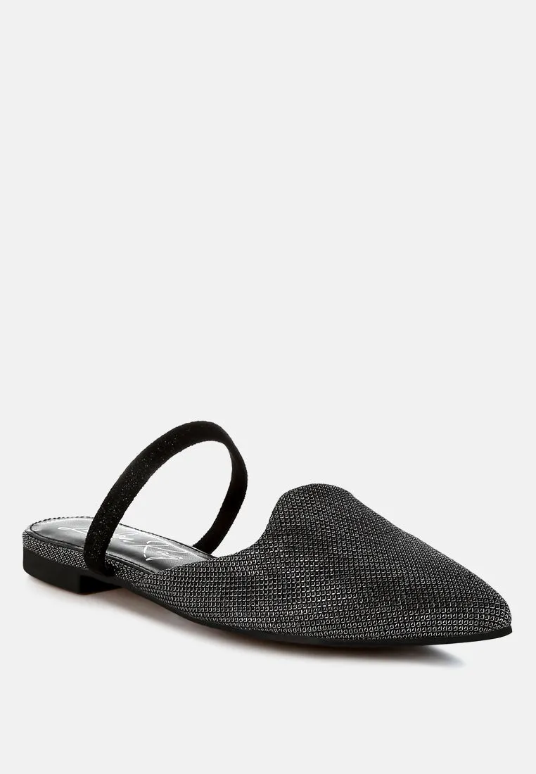 Glitter Faux Leather Flat Mules By MODE