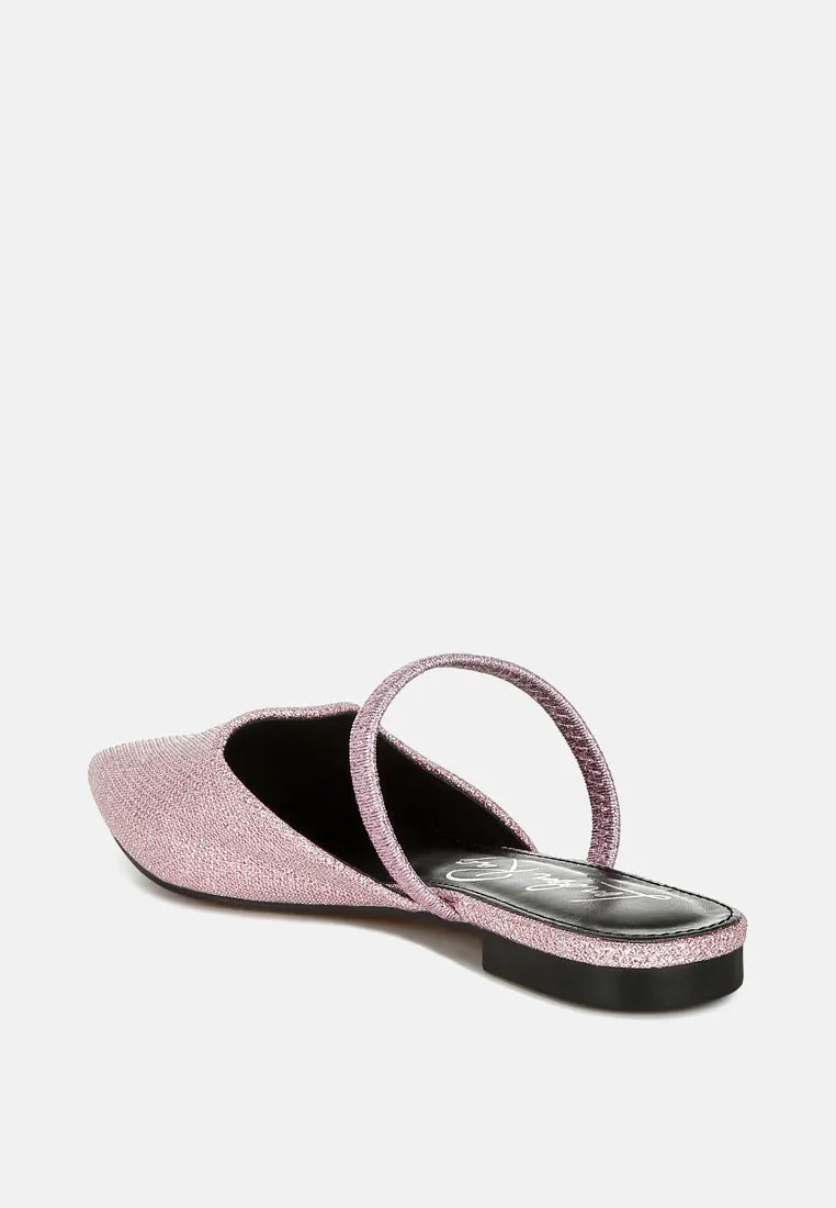 Glitter Faux Leather Flat Mules By MODE