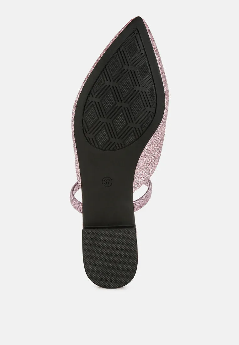 Glitter Faux Leather Flat Mules By MODE