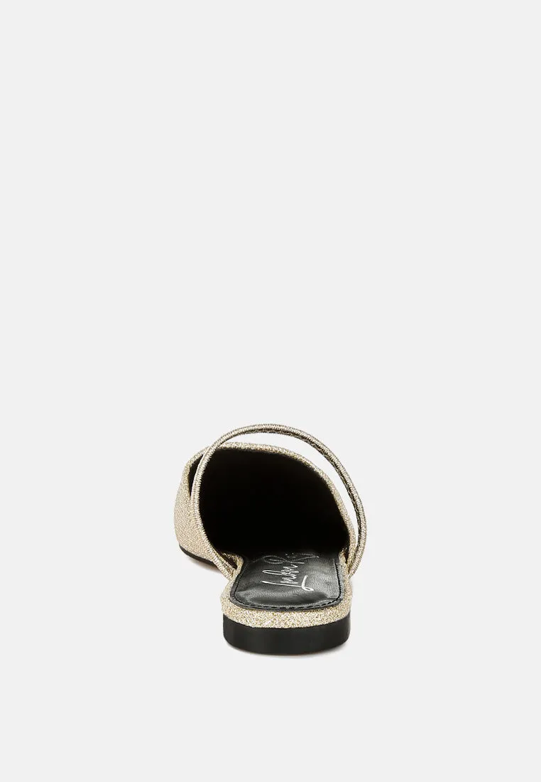 Glitter Faux Leather Flat Mules By MODE