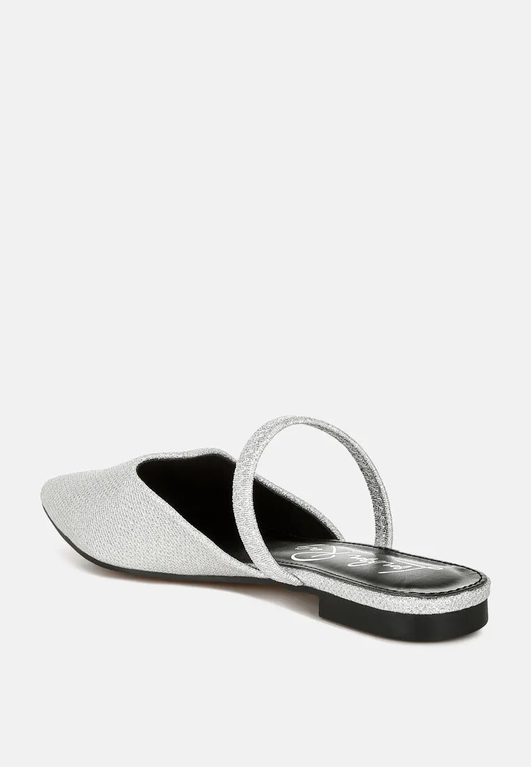 Glitter Faux Leather Flat Mules By MODE