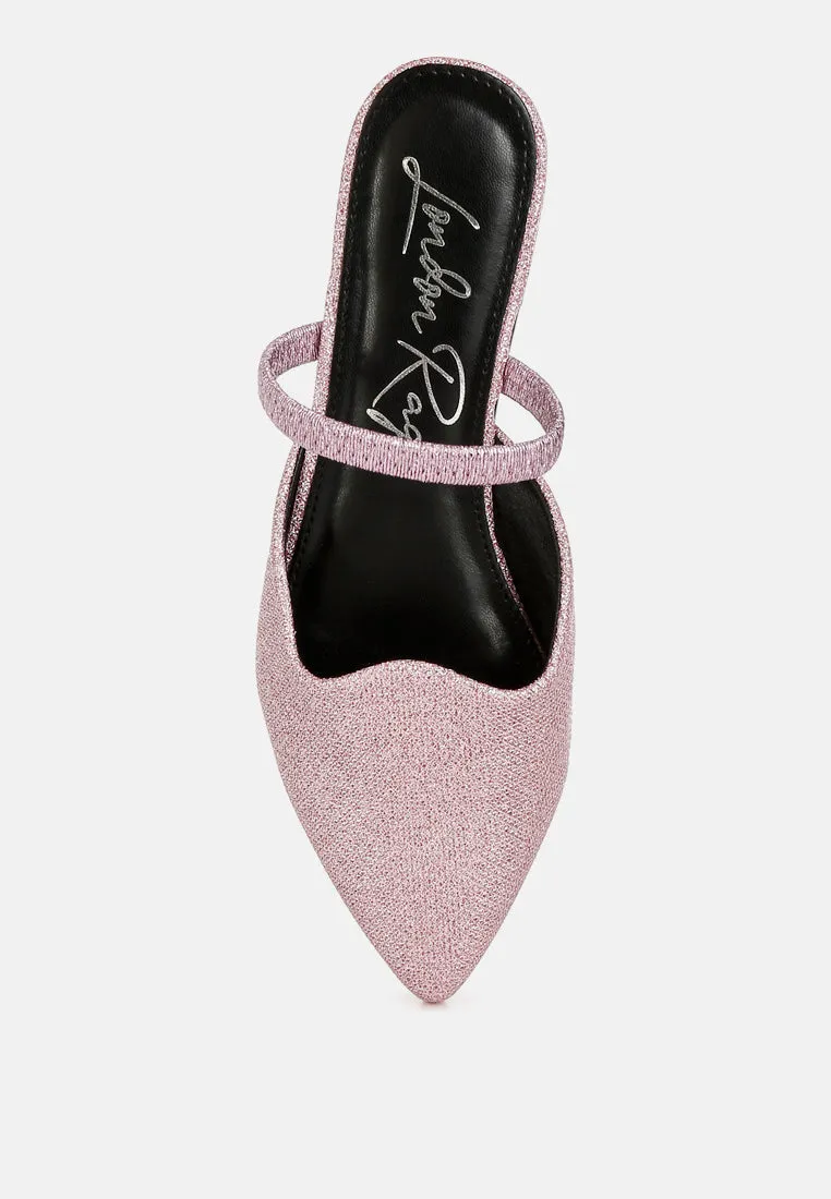 Glitter Faux Leather Flat Mules By MODE