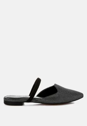 Glitter Faux Leather Flat Mules By MODE