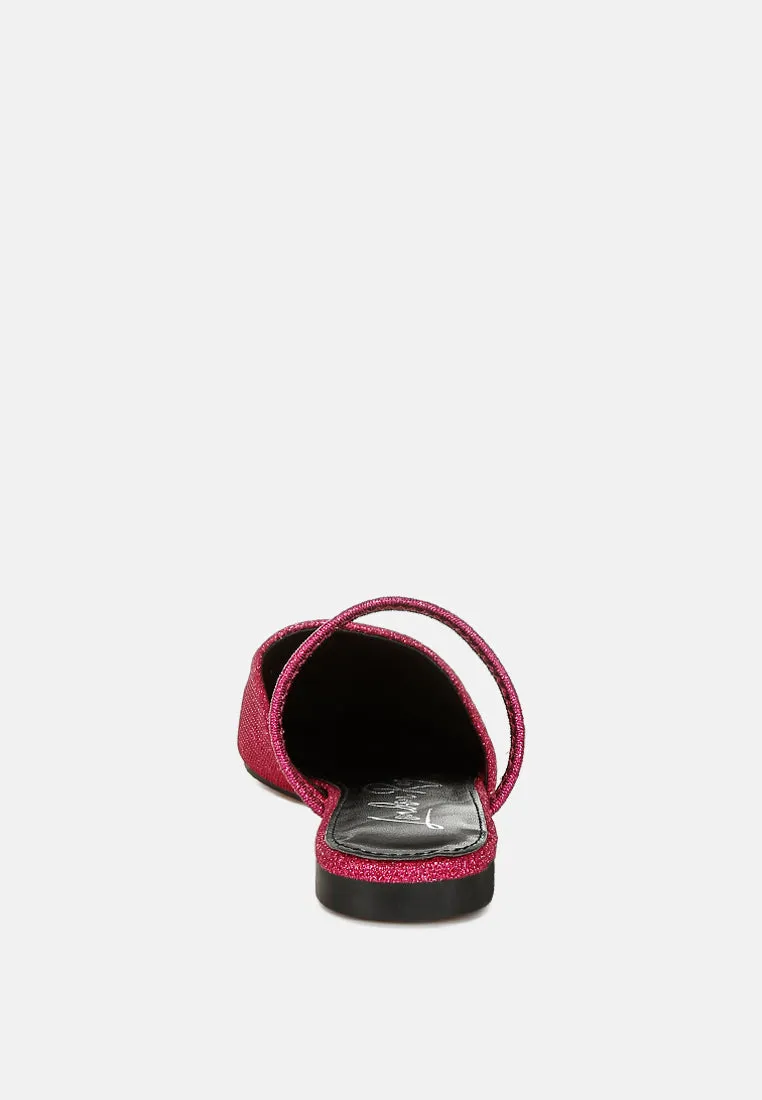 Glitter Faux Leather Flat Mules By MODE