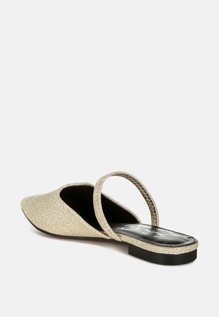 Glitter Faux Leather Flat Mules By MODE