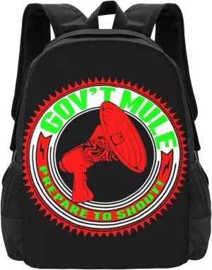 Gov't Rock Mule Band Backpack Large Capacity Backpacks Minimalist Leisure Travel Daypack 16.5 inch