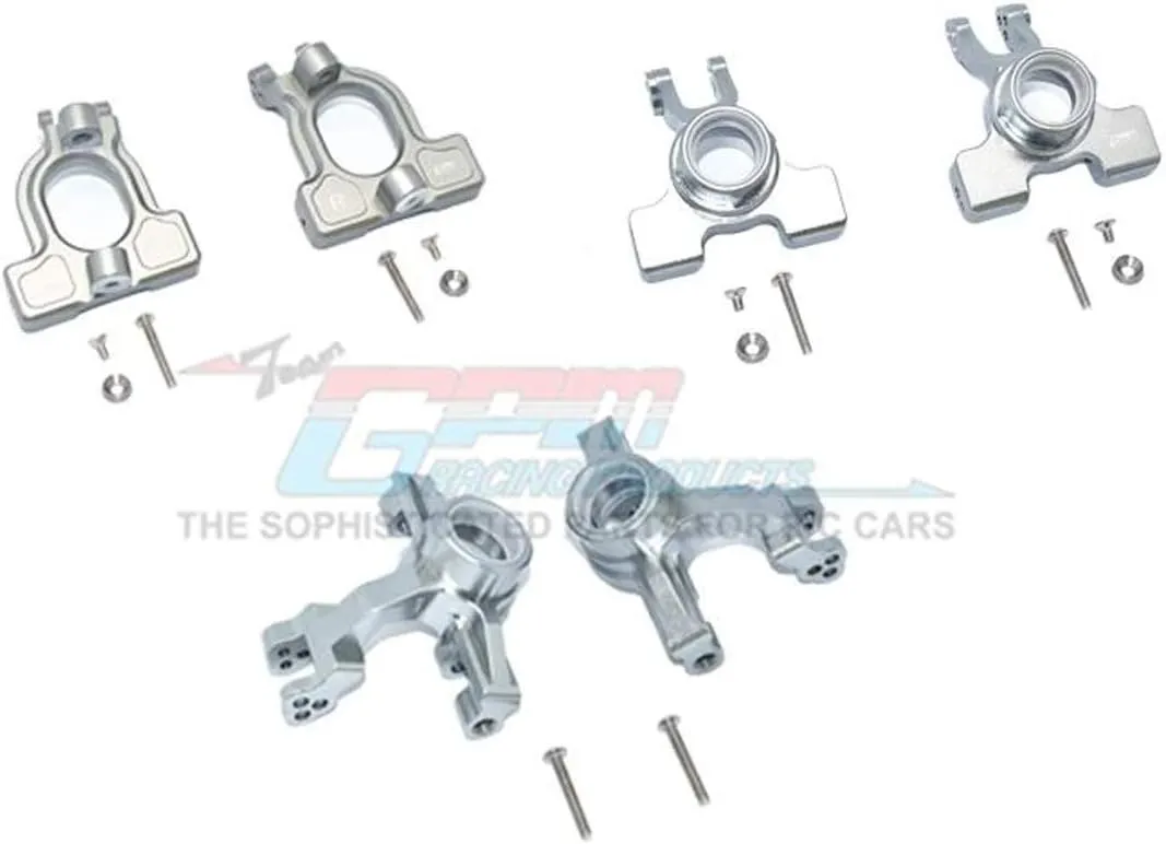 GPM Alum Front C-Hubs   Front & Rear Knuckle Arms Grey : 1/10 Kraton 4S BLX