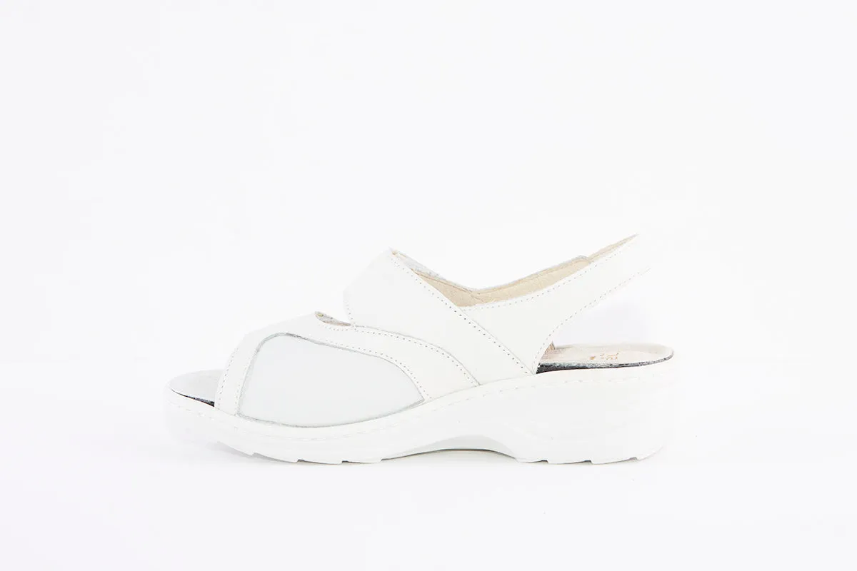 HALLUX - 33803 21 DOUBLE VELCRO COMFORT SANDAL - WHITE