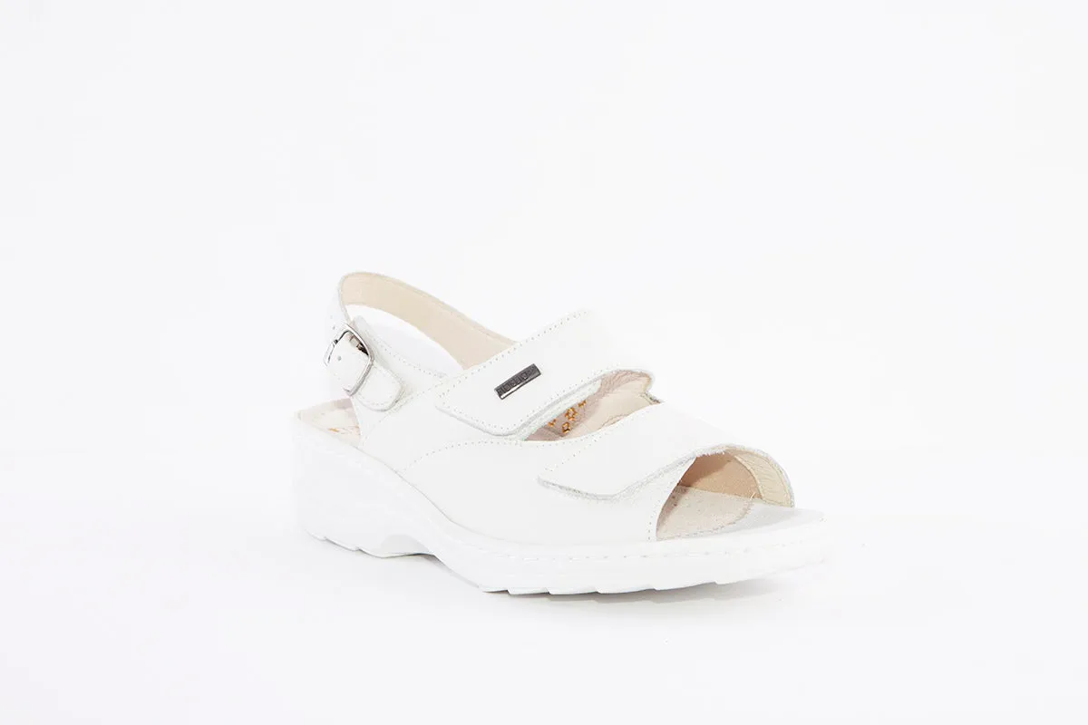 HALLUX - 33803 21 DOUBLE VELCRO COMFORT SANDAL - WHITE