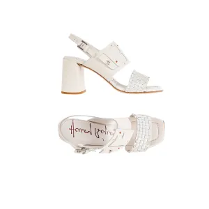 Heel Sandal Buckle Bovine Printed in Gesso
