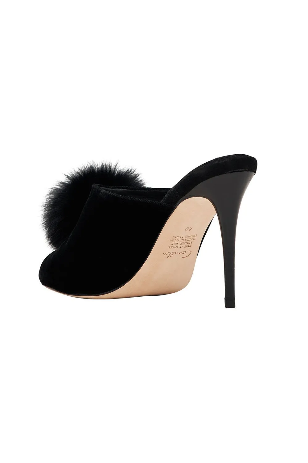 HEELED MULE SOLID BLACK