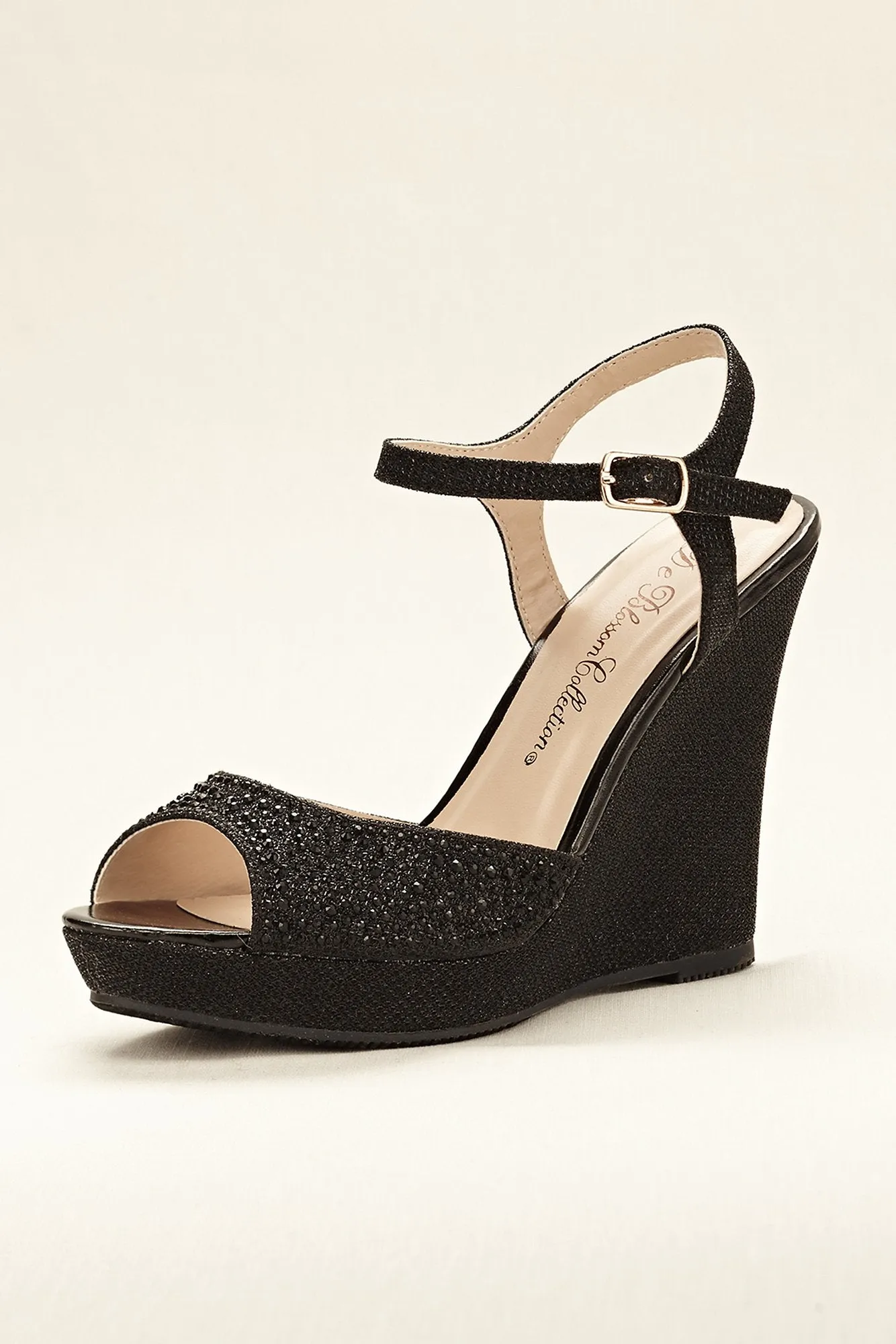 High Heel Wedge Sandal with Ankle Strap