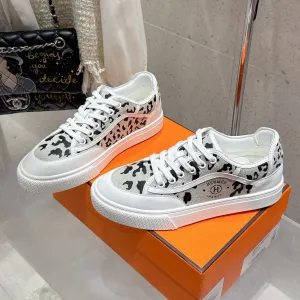 HM Get Sneaker Blanc Prunoir Canvas and Calfskin 204766