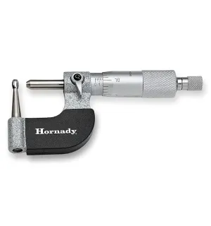Hornady Vernier Ball Micrometer 050059 - Reloading Equipment for Measuring Case Neck Thickness Up to 1 Inch Range & 0.0001 Inch Accuracy-Ball Micrometer with Ratchet Stop, Spindle Lock, & Storage Case