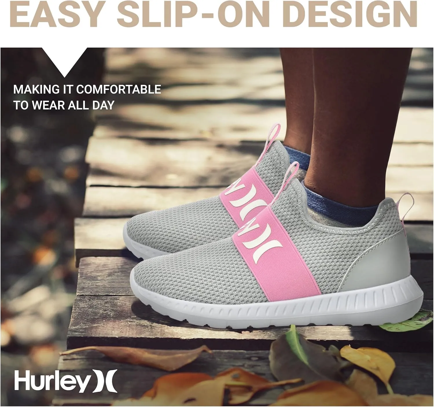 Hurley Camby Kids Slip On Canvas Sneakers – Low Cut Skateboarding Shoes for Kids, Running, Walking, Breathable Sports Shoes for Boys and Girls