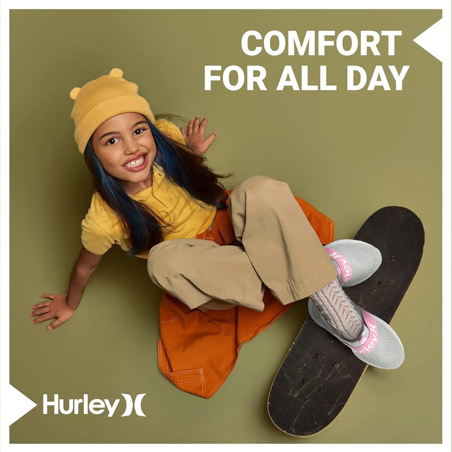 Hurley Camby Kids Slip On Canvas Sneakers – Low Cut Skateboarding Shoes for Kids, Running, Walking, Breathable Sports Shoes for Boys and Girls