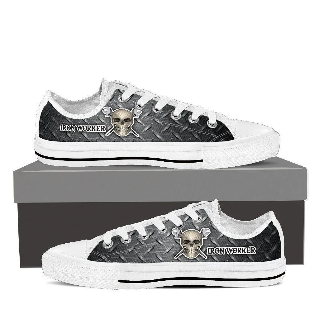 ironworker skull ladies low cut sneakers