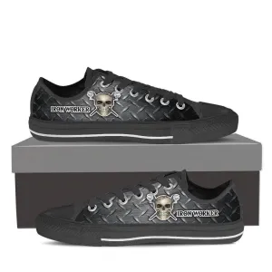ironworker skull ladies low cut sneakers
