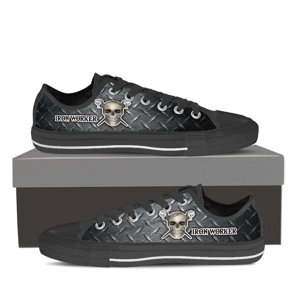 ironworker skull ladies low cut sneakers