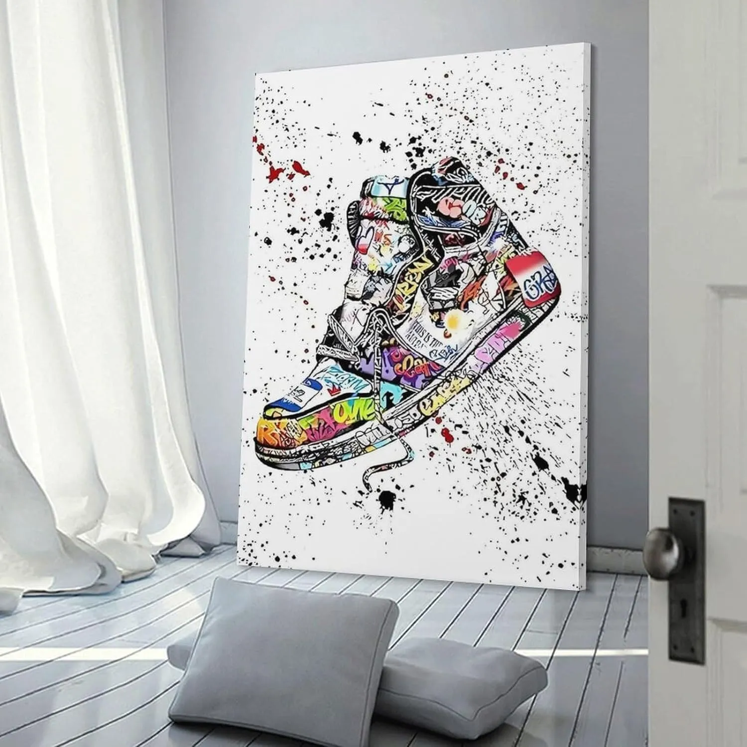itiyjpe Graffiti Sneaker Pictures Street Art Canvas Wall Art Poster For Room Aesthetic And Decor Poster For Office Decor Living Room Bedroom 20x30inch(50x75cm)