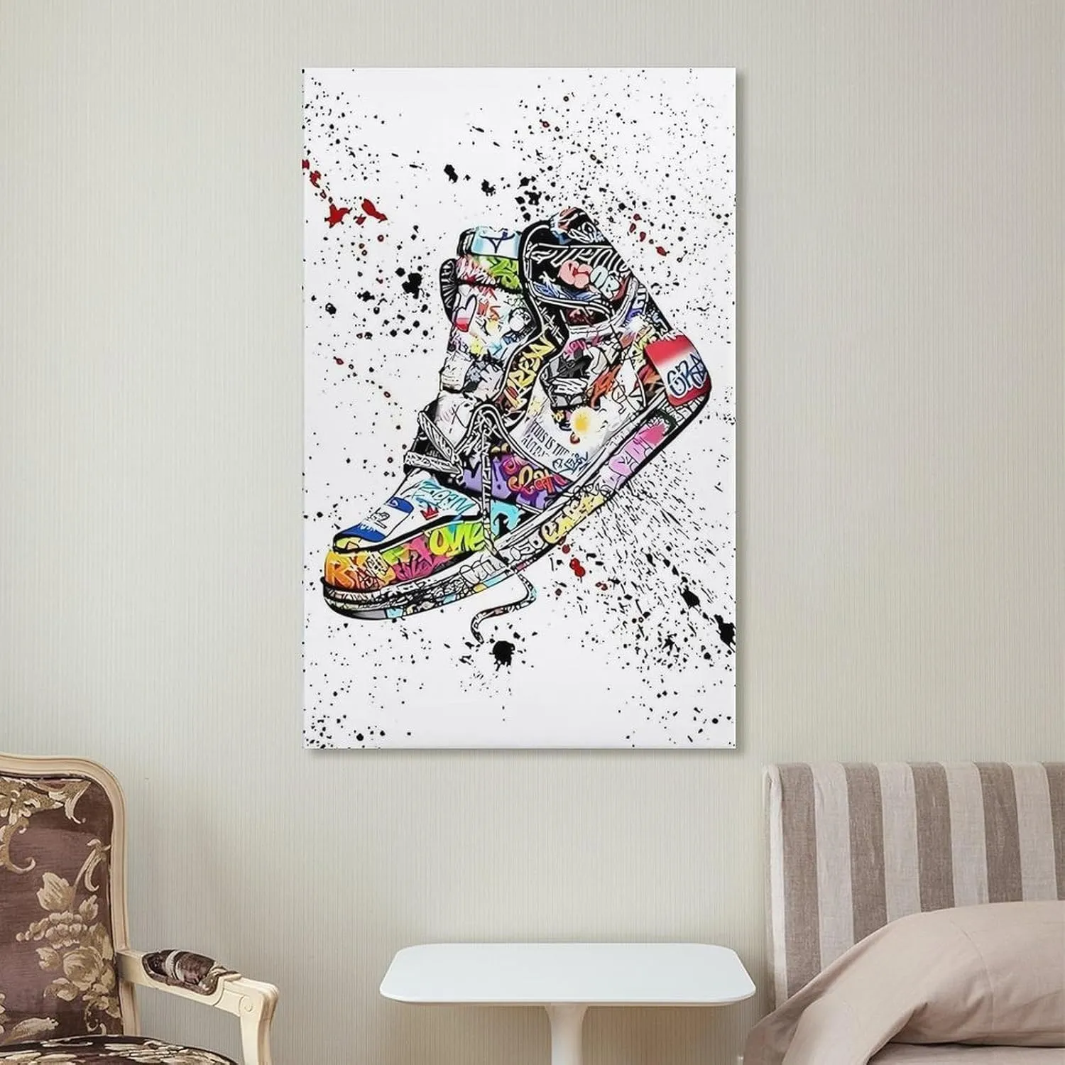 itiyjpe Graffiti Sneaker Pictures Street Art Canvas Wall Art Poster For Room Aesthetic And Decor Poster For Office Decor Living Room Bedroom 20x30inch(50x75cm)